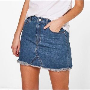 Boohoo Medium Denim Wash Mini Skirt